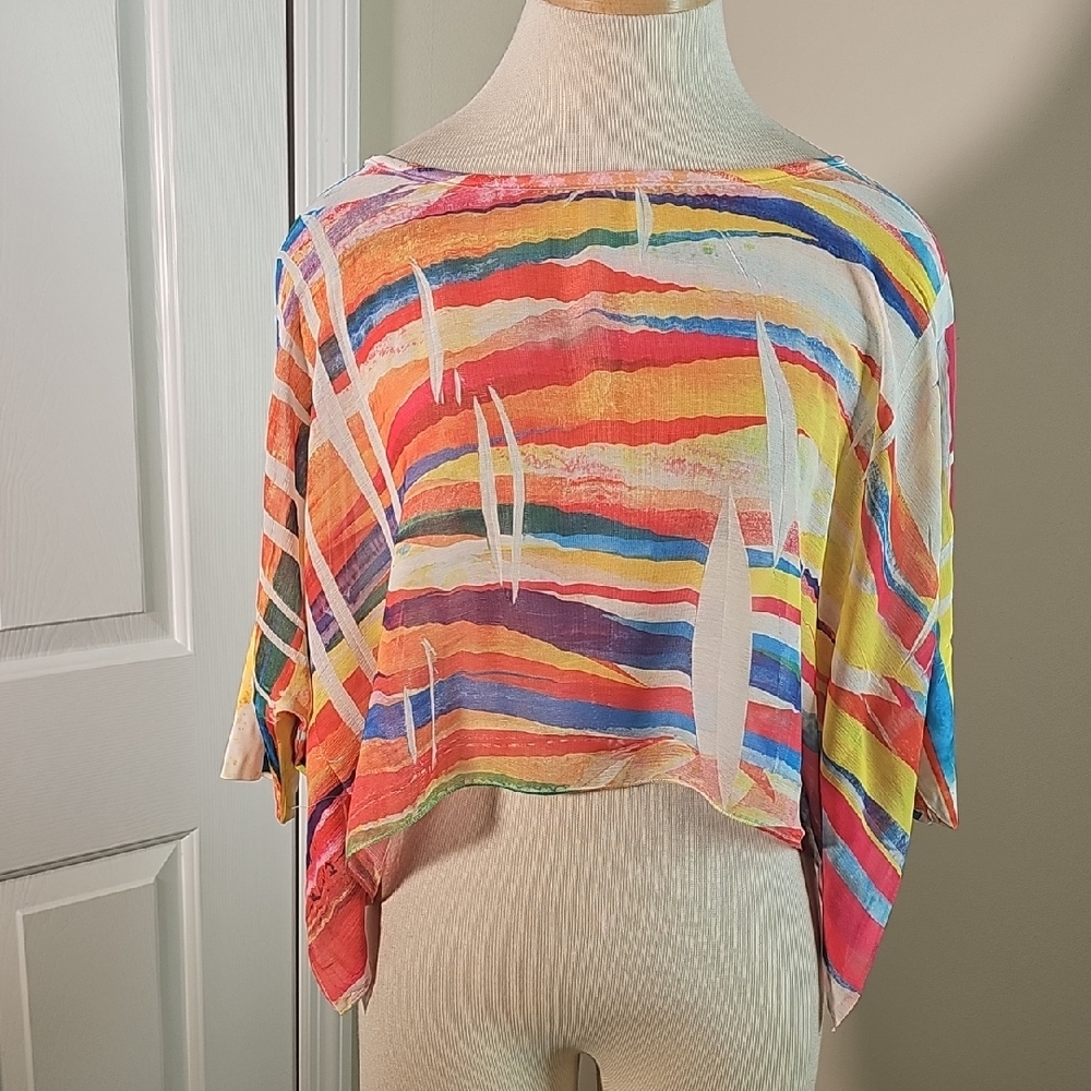 Body Central Multicolor Striped Cape/top. One Size. Beatiful Colors.